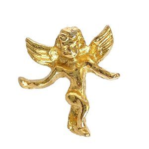 Guardian Angel Gold Tone Scatter Pin Lapel Hat Lanyard 0.75in Tall